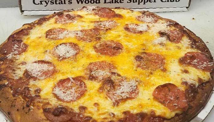 Crystal's Wood Lake Supper Club Westfield, WI restaurant bar build your own pepperoni Captn Pizza